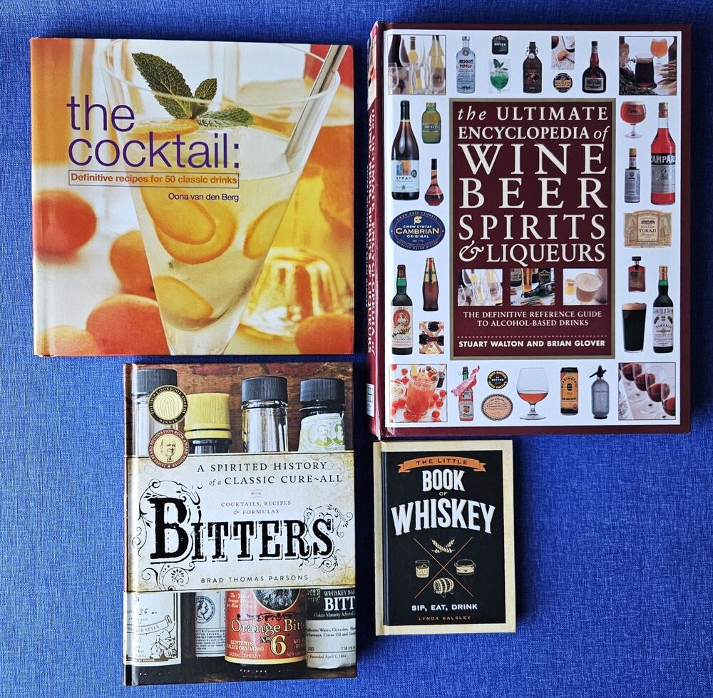 Cocktail Spirits Whiskey Bitters Wine Beer Hardcover Book Lot Mixology Bar